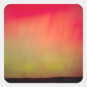 USA, Idaho. Aurora borealis, northern lights at 2 Square Sticker