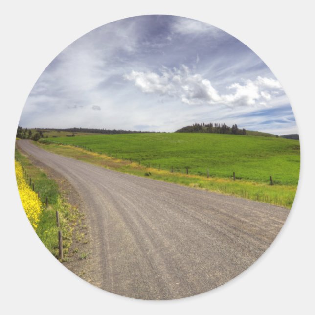 USA, Idaho, Idaho County, Canola Field Classic Round Sticker (Front)