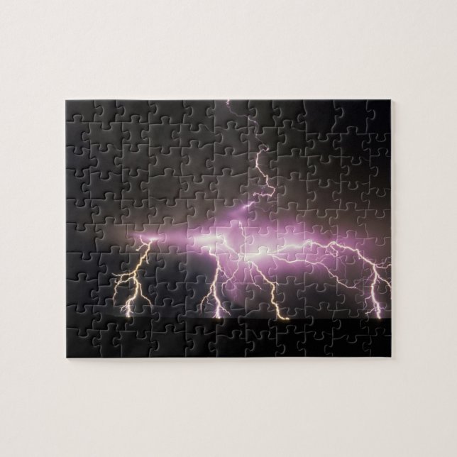 USA, Idaho. Lightning. Jigsaw Puzzle (Horizontal)
