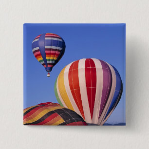 USA, Idaho, Teton Valley. Colourful hot-air 15 Cm Square Badge
