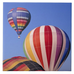 USA, Idaho, Teton Valley. Colourful hot-air Ceramic Tile