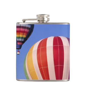 USA, Idaho, Teton Valley. Colourful hot-air Hip Flask
