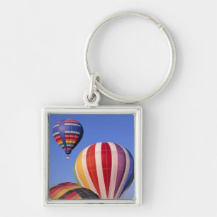 USA, Idaho, Teton Valley. Colourful hot-air Key Ring