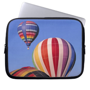 USA, Idaho, Teton Valley. Colourful hot-air Laptop Sleeve