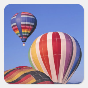 USA, Idaho, Teton Valley. Colourful hot-air Square Sticker