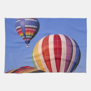 USA, Idaho, Teton Valley. Colourful hot-air Tea Towel