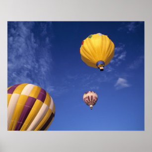 USA, Idaho, Teton Valley. Hot-air balloons Poster