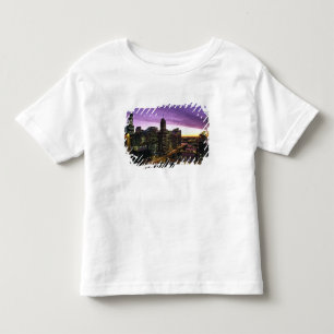USA, IL, Chicago. Chicago skyline and river Toddler T-Shirt