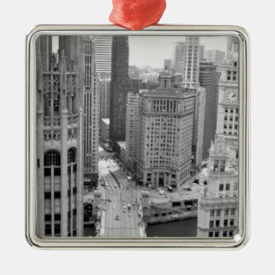 USA, IL, Chicago, Loop from Hotel Metal Tree Decoration