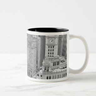 USA, IL, Chicago, Loop from Hotel Two-Tone Coffee Mug