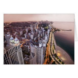USA, Illinois, Chicago, Aerial view of Lake
