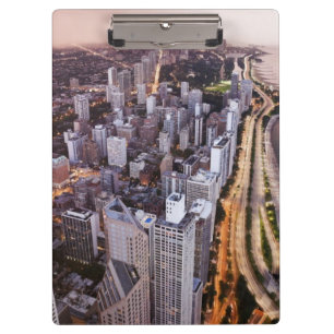 USA, Illinois, Chicago, Aerial view of Lake Clipboard