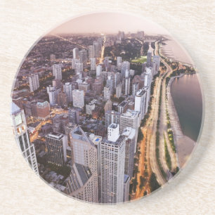 USA, Illinois, Chicago, Aerial view of Lake Coaster