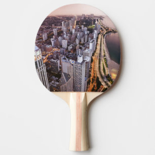 USA, Illinois, Chicago, Aerial view of Lake Ping Pong Paddle