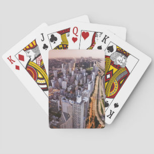 USA, Illinois, Chicago, Aerial view of Lake Playing Cards