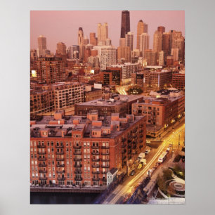 USA, Illinois, Chicago, Chicago River 2 Poster