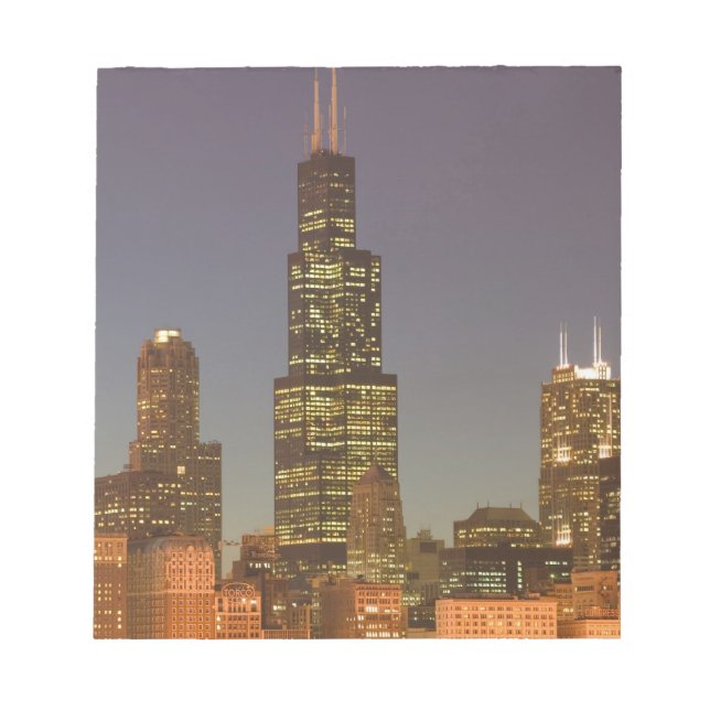 USA, Illinois, Chicago: City Skyline / Evening Notepad (Front)
