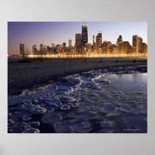 USA, Illinois, Chicago, City skyline from Lake Poster