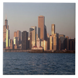 USA, Illinois, Chicago, City skyline over Lake 2 Tile