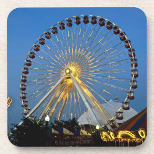 USA, Illinois, Chicago, Cityscapes, Lighted Coaster