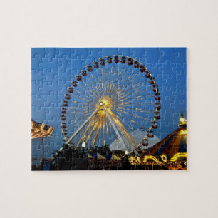 USA, Illinois, Chicago, Cityscapes, Lighted Jigsaw Puzzle