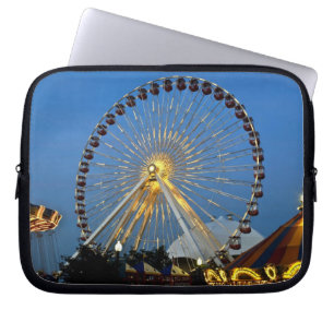 USA, Illinois, Chicago, Cityscapes, Lighted Laptop Sleeve