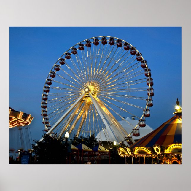 USA, Illinois, Chicago, Cityscapes, Lighted Poster (Front)