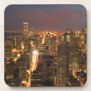 USA, Illinois, Chicago: Evening View of The Loop 2 Coaster