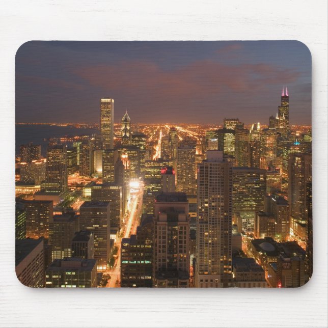 USA, Illinois, Chicago: Evening View of The Loop 2 Mouse Pad (Front)