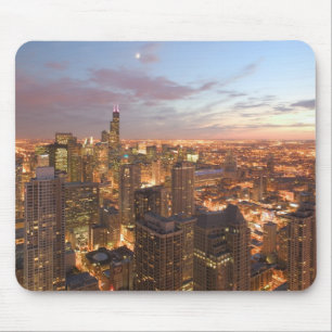 USA, Illinois, Chicago: Evening View of The Loop Mouse Pad