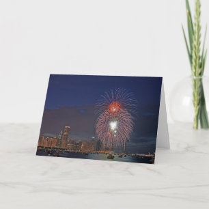 USA, Illinois, Chicago, Fourth of July fireworks Card