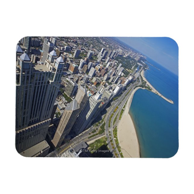 USA, Illinois, Chicago shore seen from Hancock Magnet (Horizontal)