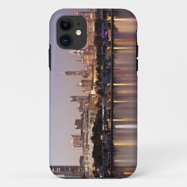 USA, Illinois, Chicago skyline at dusk Case-Mate iPhone Case (Back)
