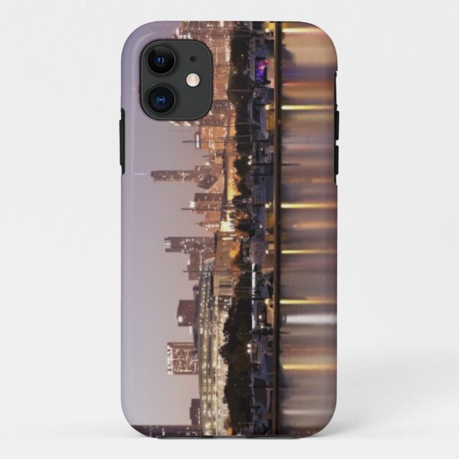 USA, Illinois, Chicago skyline at dusk Case-Mate iPhone Case (Back)