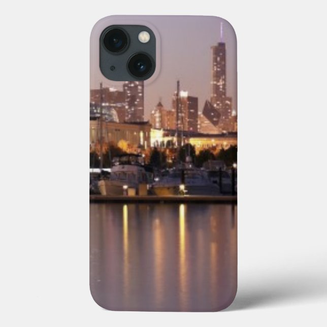USA, Illinois, Chicago skyline at dusk Case-Mate iPhone Case (Back)