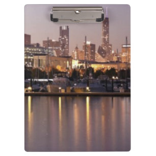 USA, Illinois, Chicago skyline at dusk Clipboard