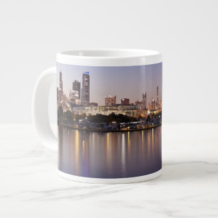 USA, Illinois, Chicago skyline at dusk Large Coffee Mug