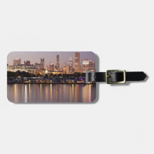 USA, Illinois, Chicago skyline at dusk Luggage Tag