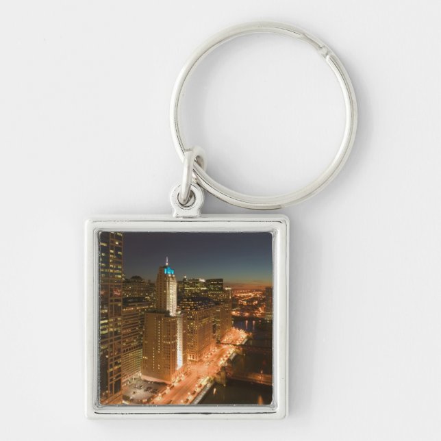 USA, Illinois, Chicago: The Loop: Buildings Key Ring (Front)