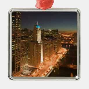 USA, Illinois, Chicago: The Loop: Buildings Metal Tree Decoration