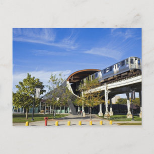 USA, Illinois, Chicago, Train passing Illinois Postcard