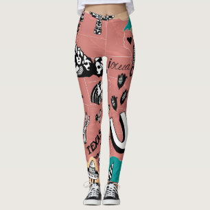 USA Illustrated: Colourful Map Journey. Leggings