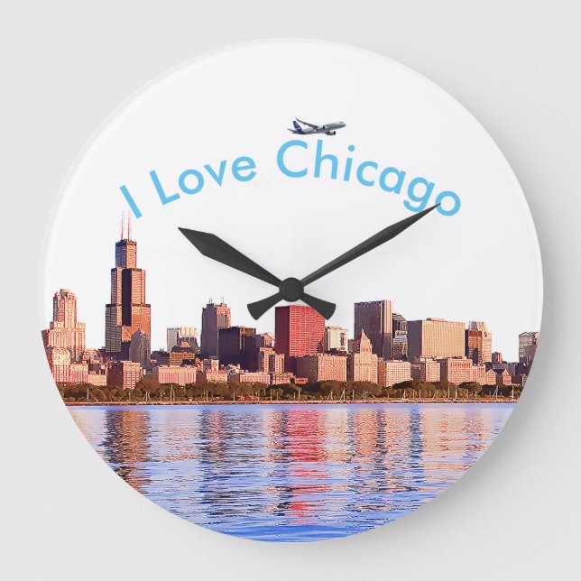 USA image for Round Large Wall Clock (Front)