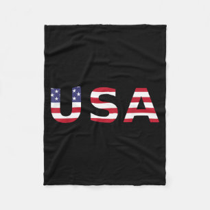 Usa In Aamerican Flag Style Design - Flag 4th July Fleece Blanket
