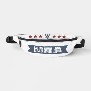 USA in Distressed Font and Blue Eagle Bum Bags