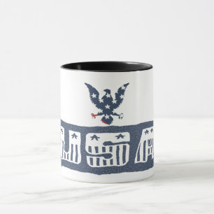 USA in Distressed Font and Blue Eagle Mug