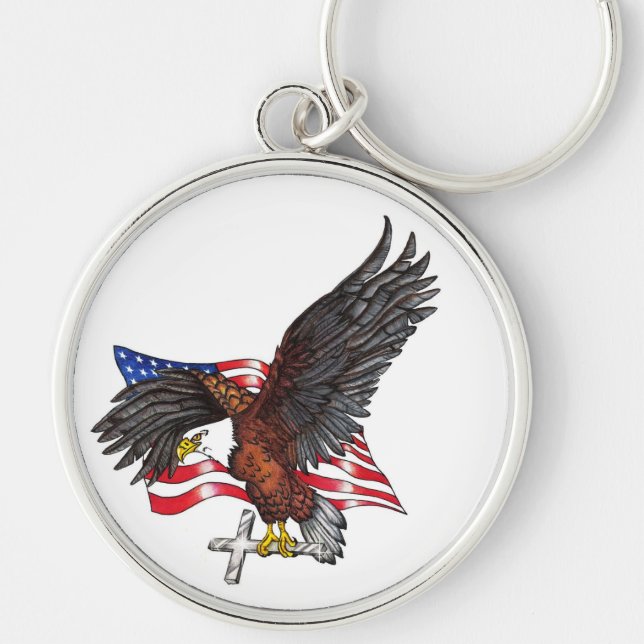 USA In God We Trust Eagle Key Ring (Front)
