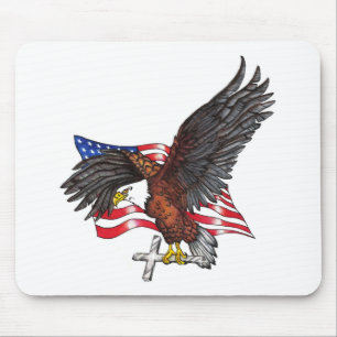 USA In God We Trust Eagle Mouse Pad