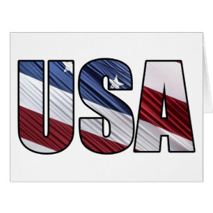 USA in Red White and Blue American Patriotic Flag