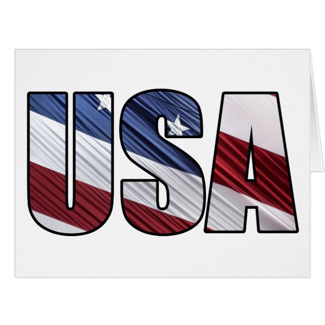 USA in Red White and Blue American Patriotic Flag (Front Horizontal)